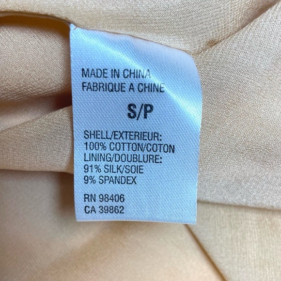 Theory Tiered Ruffle Empire Waist Cotton & Silk Midi Size S Light Apricot - Picture 9 of 15